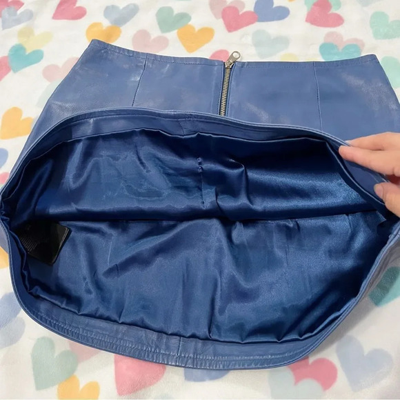 Ted Baker London blue leather skirt Size 3 - Picture 5 of 8